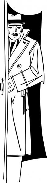 Vintage Trnchcoat Man coloring page image