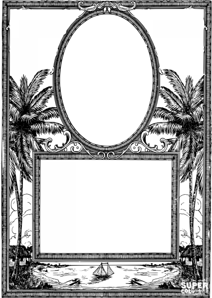 Vintage Tropical Dual Frame coloring page image