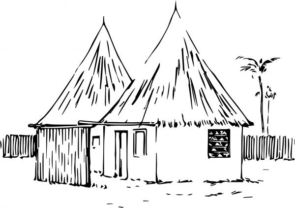 Vintage Tropical Home coloring page image