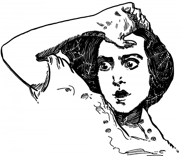 Vintage Troubled Lady coloring page image
