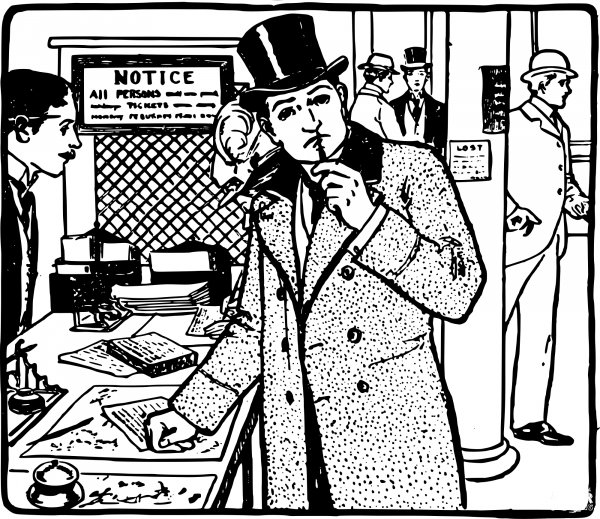 Vintage Troubled Man coloring page image