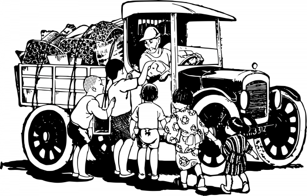 Vintage Truck Kids coloring page image