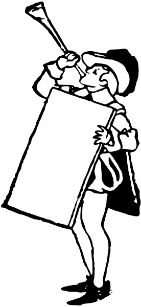 Vintage Trumpet Guy coloring page image