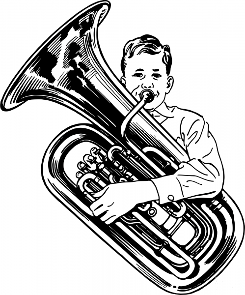 Vintage Tuba coloring page image