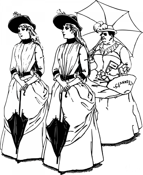 Vintage Twins and Ugly Sister coloring page image