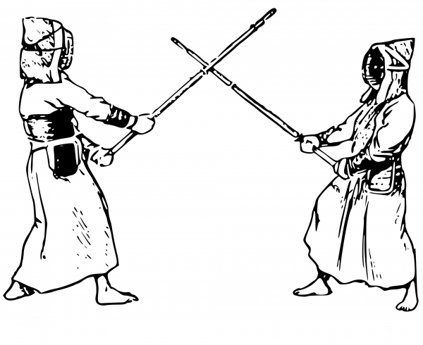 Vintage Two Do Kendo coloring page image