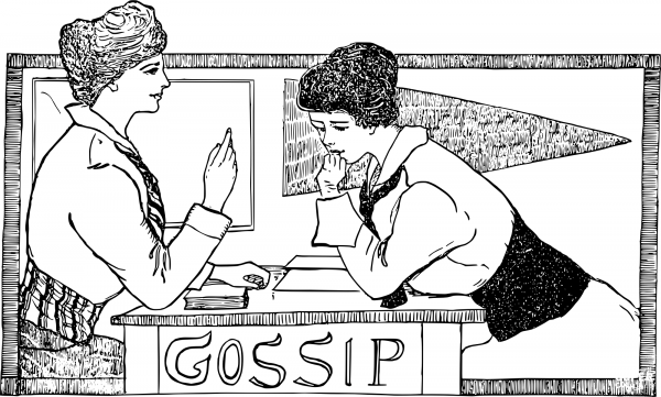 Vintage Two Ladies Gossip coloring page image