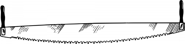 Vintage Twohanded Crosscut Saw coloring page image