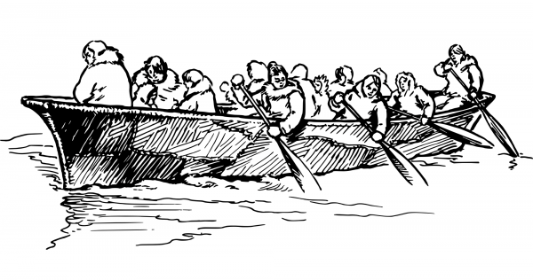 Vintage Umiak coloring page image