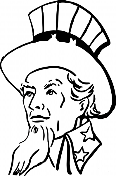 Vintage Uncle Sam coloring page image