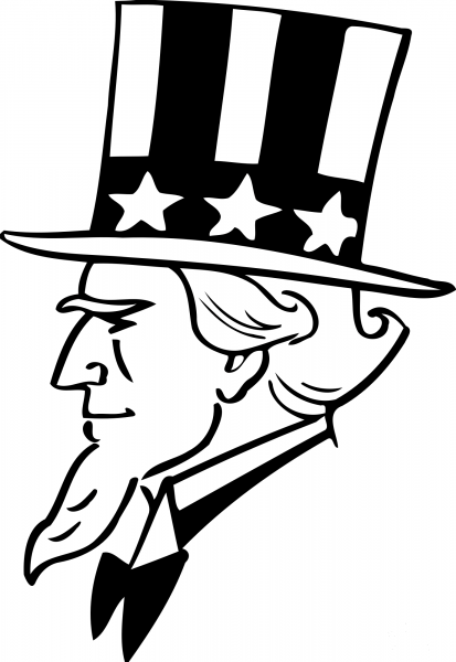 Vintage Uncle Sam coloring page image