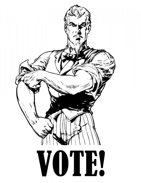 Vintage Uncle Sam Tells You to Vote coloring page image