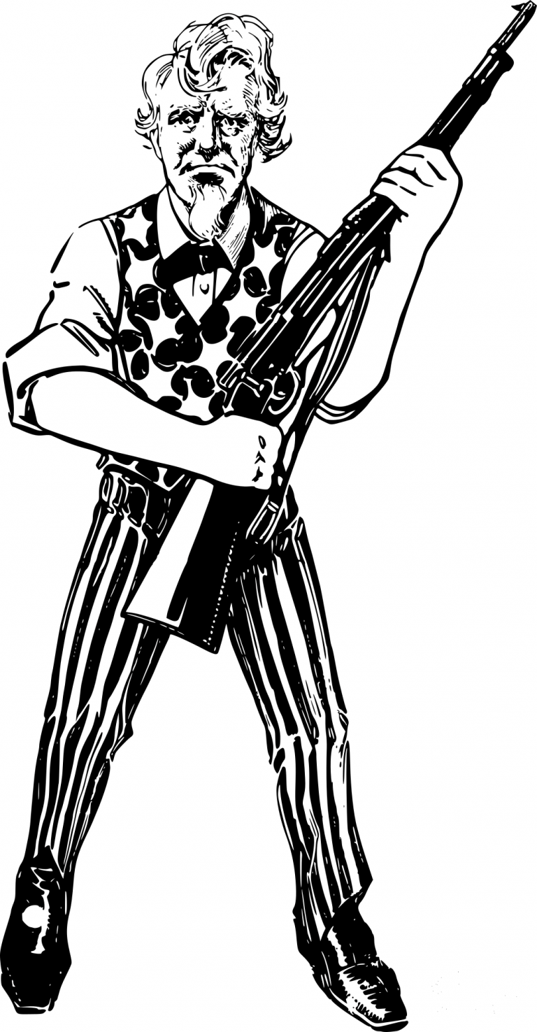 Vintage Uncle Sam with a Rifle coloring page - ColouringPages