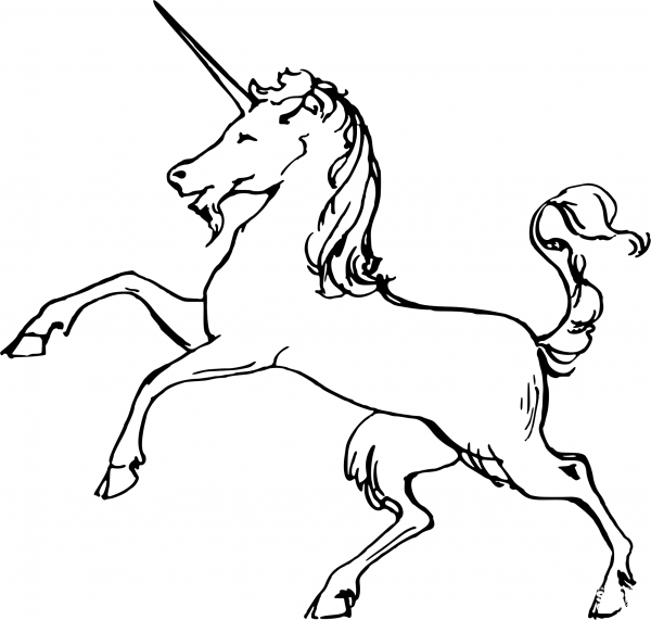 Vintage Unicorn coloring page image