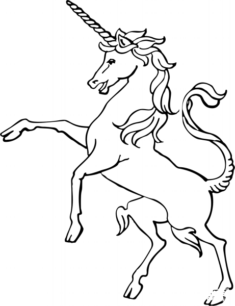 Vintage Unicorn coloring page image