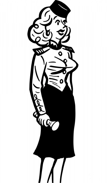 Vintage Usherette coloring page image