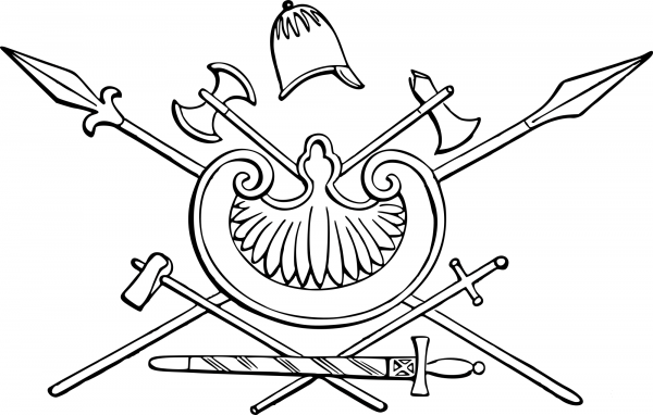 Vintage Various Arms coloring page image
