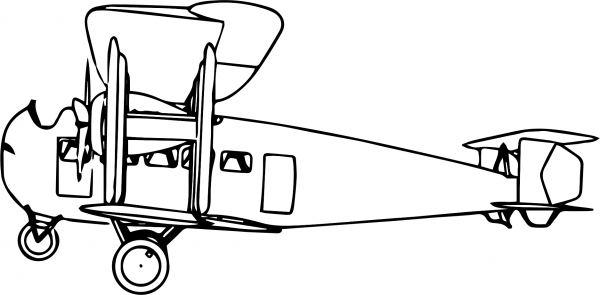 Vintage Vickers Vimy Biplane coloring page image