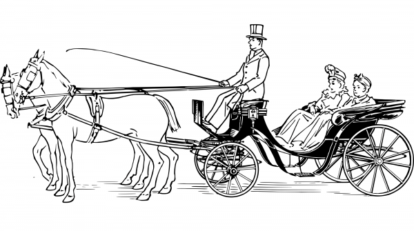 Vintage Victoria Carriage coloring page image