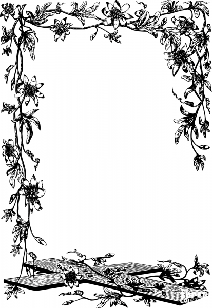Vintage Vine Frame coloring page image