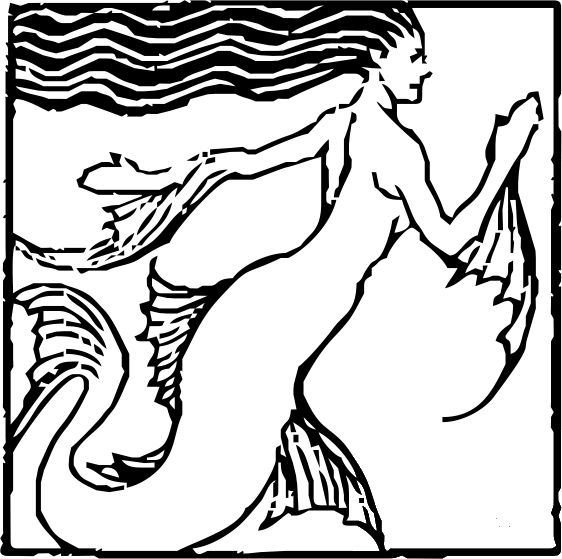 Vintage Vintage Mermaid coloring page image