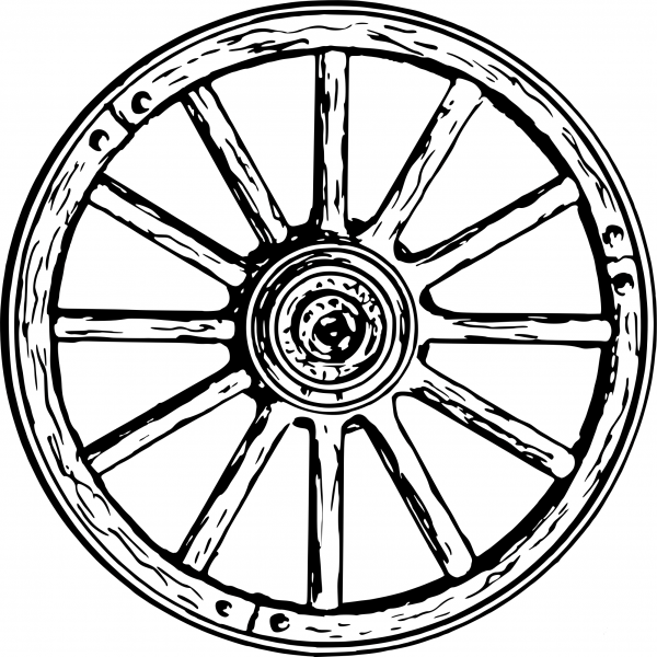 Vintage Wagon Wheel coloring page image