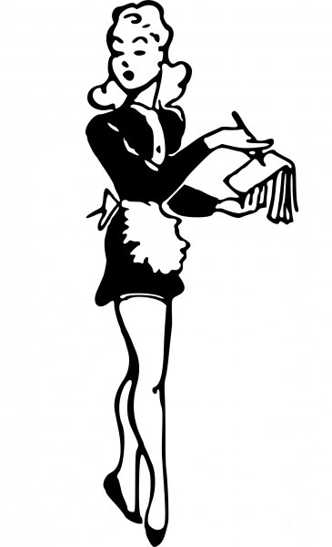 Vintage Waitress coloring page image