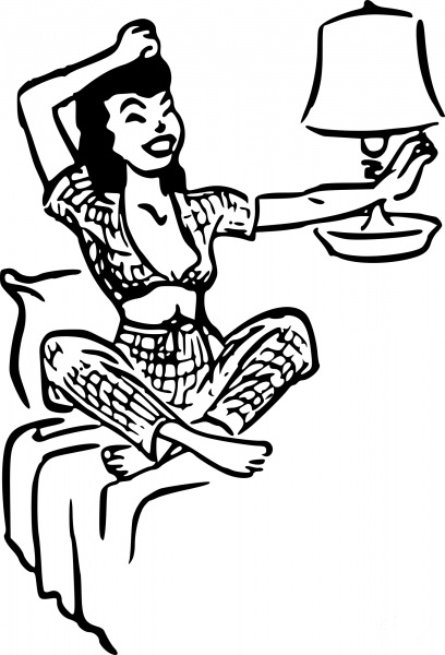 Vintage Waking up coloring page image