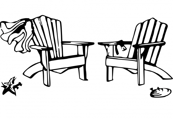 Vintage Wedding Beach Chair coloring page image