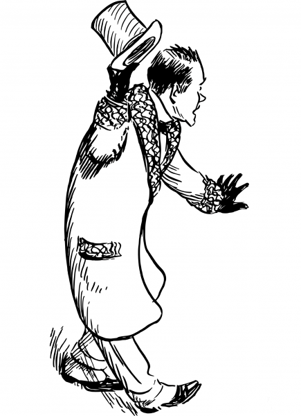 Vintage Well Dressed Man coloring page image