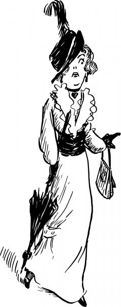 Vintage Well Dressed Woman coloring page image