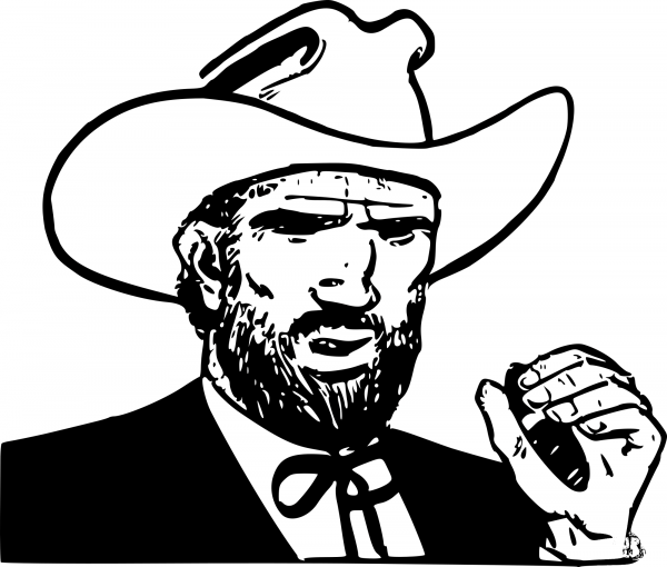 Vintage Western Bandit coloring page image