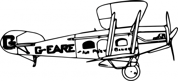 Vintage Westland Limousine Biplane coloring page image