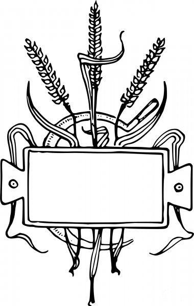 Vintage Wheat Frame coloring page image