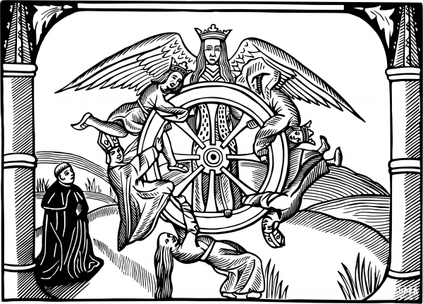 Vintage Wheel of Fortune coloring page image