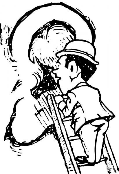 Vintage Whisper in Ear coloring page image