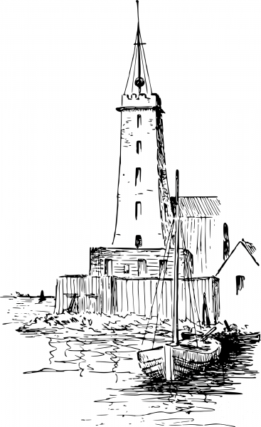 Vintage Williamstown White Tower coloring page image