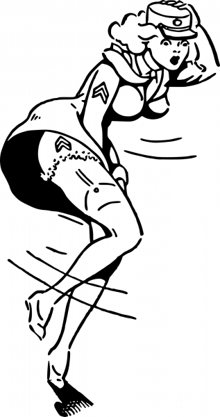 Vintage Wind Blown Uniform coloring page image