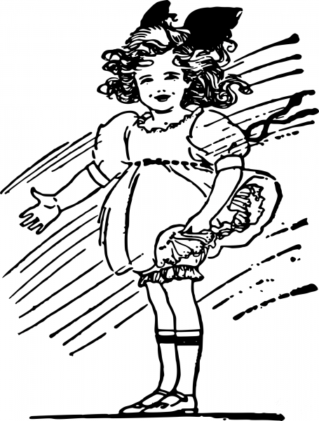 Vintage Windy Day coloring page image
