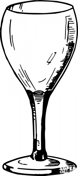 Vintage Wine Glass coloring page image