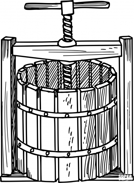 Vintage Wine Press coloring page image
