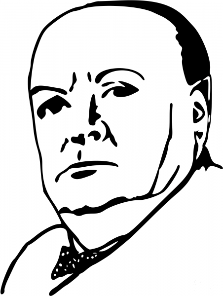 Vintage Winston Churchill coloring page image