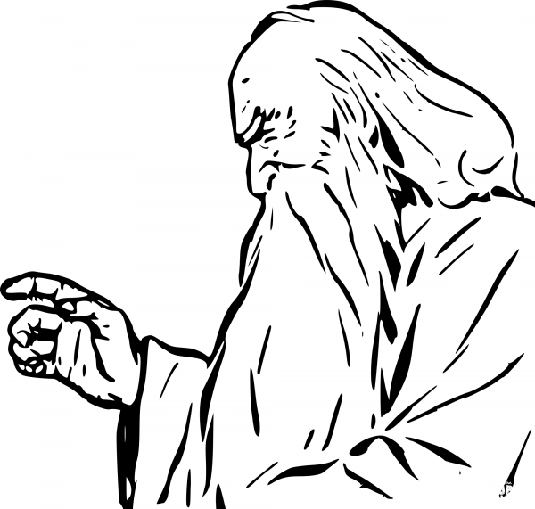 Vintage Wise Old Man coloring page image