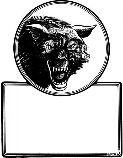 Vintage Wolf Frame coloring page image