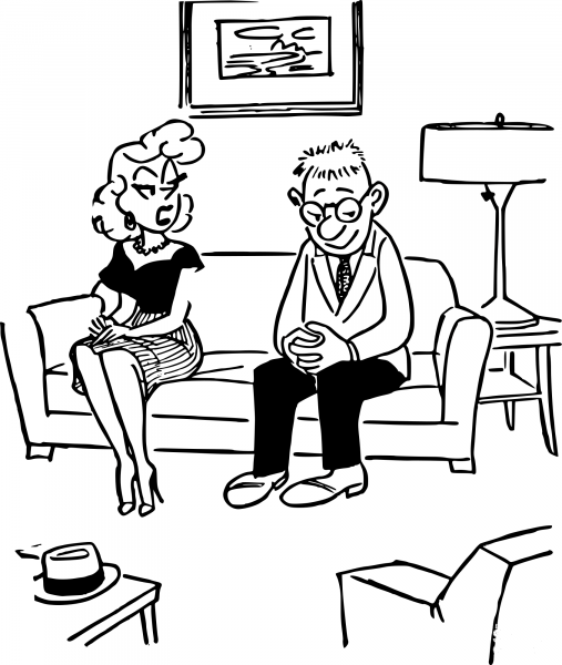 Vintage Woman and Shy Guy coloring page image