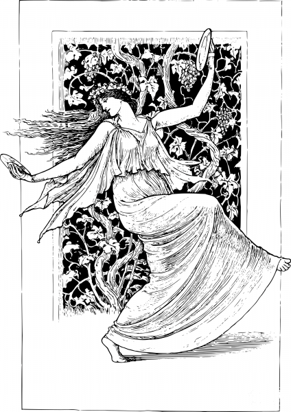 Vintage Woman Art Nouveau coloring page image