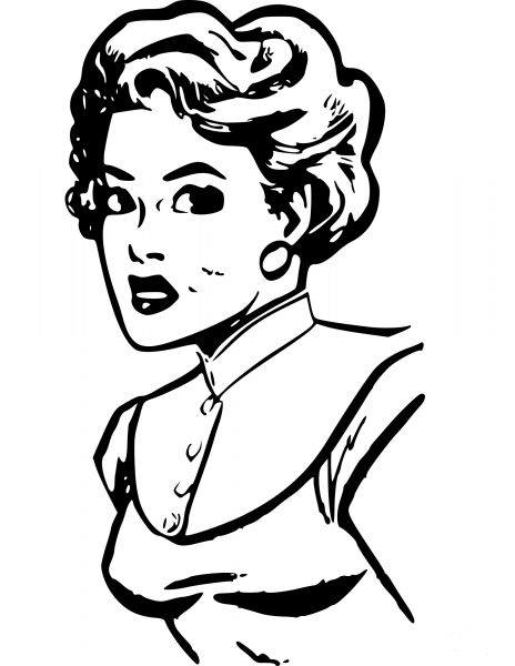 Vintage Woman coloring page image