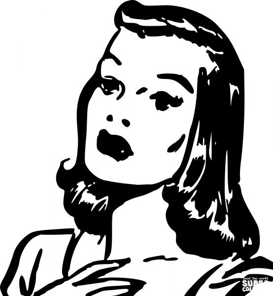 Vintage Woman coloring page image