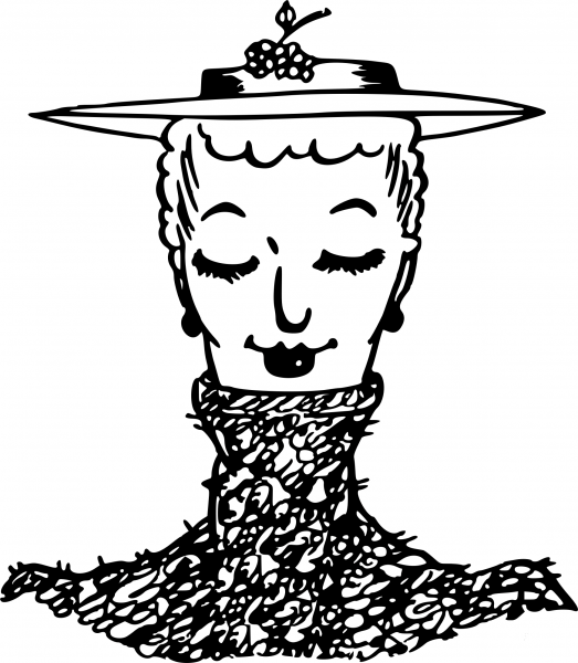 Vintage Woman in Polo Neck coloring page image
