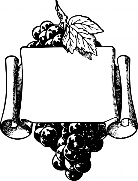 Vintage Wonderful Grapes Frame coloring page image